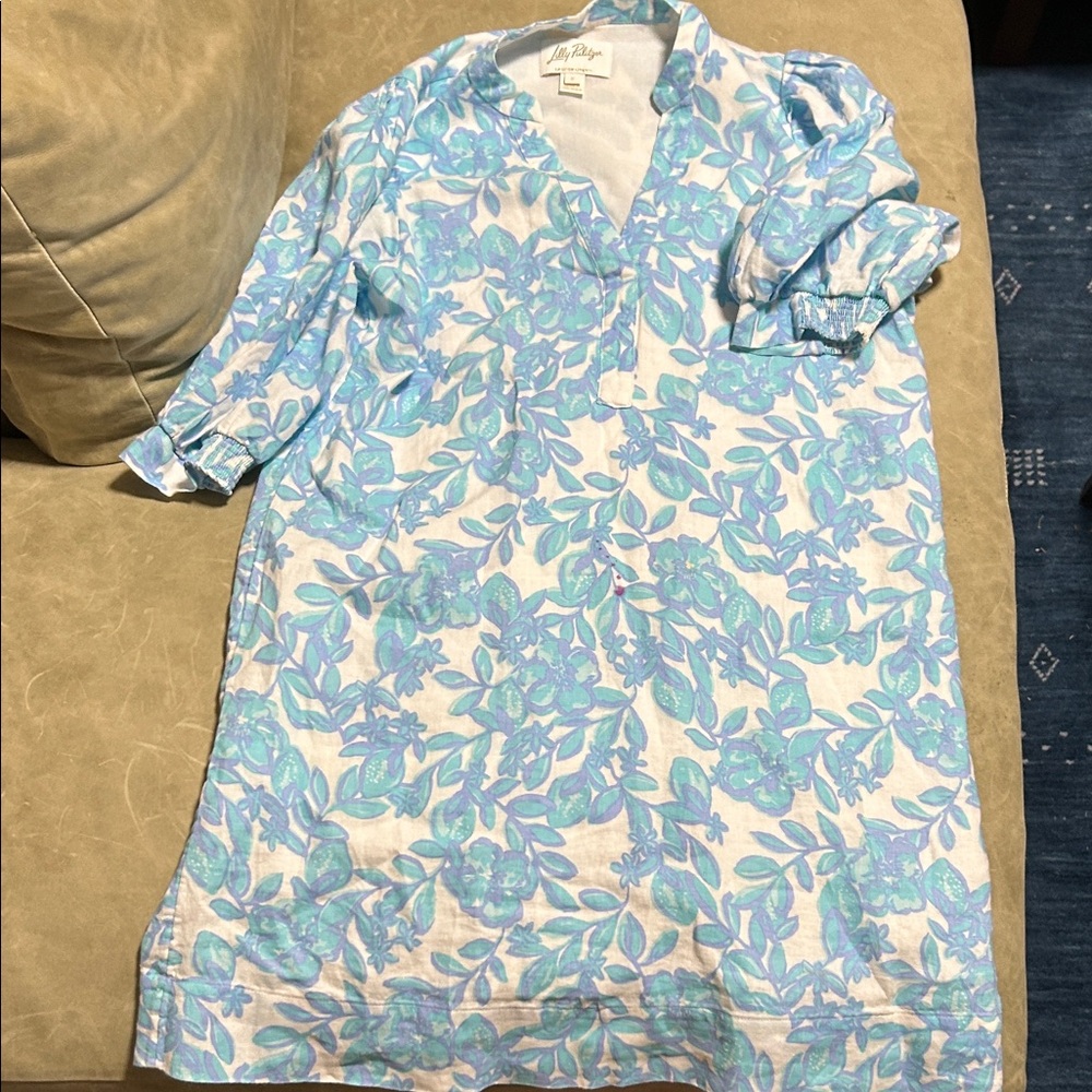 Lilly Pulitzer Blue and Aqua Floral Tunic Dress